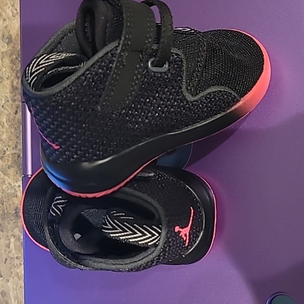 Kids Black and Pink Sneakers